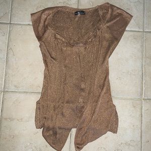 Body Language Paris Metallic Wrap Top